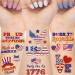 Fourth of July Party Supplies Temporary Tattoos 80pcs Patriotic Glitter and Mettalic Styles USA Independence Day Red Blue America  July 4th Party Favors  USA Flag Decor for Kids Adults