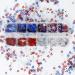 July 4th Independence Day Nail Art Glitter Sequins - 12 Grid Star Sequins in Red, Blue, Silver | Holographic Design Nail Stickers - Buy Online on GoSupps.com