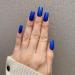 Buy Novo Ovo Blue Holographic Angular Press-On Nails - Small Artificial Fingernails with Glue for Easy Application | International Shipping Available - Buy Online on GoSupps.com