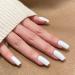 Novo ovo nails to sticking medium angular white holographic press on nails angular artificial fingernails for sticking out artificial nails with glue gelato