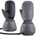 Thxtoms 2022 New children ski gloves |Optical reflective winter ski gloves |PU palm feasts |Windproof waterproof warm fleece -15 |Snowboard skiing |Young girls 4 13 years old XXS (7-10 years old) Black stripes