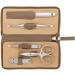 ZWILLING 5 Piece Manicure Set Cowhide Leather with Zip Premium Taupe 5-Teilig