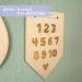 Paper Dragon 2 Wooden Signs with Engraving - Pennant Numbers 1-10 & Pear Alphabet - Ideal First Class Gift & Classroom Decoration - Natural Wood Set - Buy Online on GoSupps.com