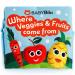 Soft Baby Book  Where Veggies & Fruits Come from''. Interactive Teething Infant Book  Touch & Feel  Crinkle Cloth Book for Babies 3 Months+