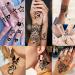 VANTATY 50 Sheets Black Temporary Tattoos: Eagle Dragon Lion Wolf Animals Fake Small Tattoos for Men, Women, Kids - Neck, Arm, Thigh, Skull Tattoo Sticker - Buy Online on GoSupps.com