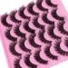 Yawamica 16mm Mink False Lashes Pack - 12 Pairs Natural Cat Eye Wispy 5D Volume Fake Eyelashes - Buy Online on GoSupps.com