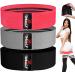 Kanzy Fabric Resistance Bands Set of 3 Exercise Bands for Working Out Non-Slip Booty Bands for Women Workout Bands with Carrying Mesh Bag for Training Squats Legs Butt Thighs and HIPS Glute Bands 15" Red Grey Black