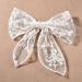 Off-White Large Lace Hair Bows for Girls, Hair Clips for Women, Cute Hair Ties Hair Styling Accessories for Wedding Party Beach School, Baby Teen Girl Fabric Stuff, Butterfly Toddler Hair Clip Decor Off White