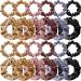 24 Pieces Silk Hair Scrunchies for Women Solid Elastic Bands Ponytail Holder Soft Satin Hair Ties Set Curly Thick Thin Hair Hair Accessories