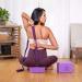 Clever Yoga 2 Pack Blocks and Strap Set - Lightweight High Density Foam Blocks (9x6x4 Inches) & 8FT Cotton Strap for Yoga Beginners - Purple - Buy Online on GoSupps.com