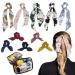 10 Pcs Hair Scrunchies with Scarf Floral Hair Ribbons Vintage Hair bands Ponytail Holder Hair Ties for Women and Girls Scrunchy Ties 2 in 1 Hair Accessories for Women M-S 10Pack