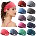 Women's Workout Headbands Non Slip Sport Sweatbands Yoga Hairbands for Travel Fitness Athletic Elastic Moisture Wicking for Girls multicolor(pack of 12)
