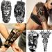 COKTAK 21 Sheets Greek Myth Black Temporary Tattoos - 8 Sheets Arm Sleeve for Men + 13 Sheets 3D Stickers - Buy Online on GoSupps.com