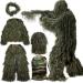 MOPHOTO 5 in 1 Ghillie Suit, 3D Camouflage Hunting Apparel Including Jacket, Pants, Hood, Carry Bag Suitable for Unisex Adults/Youth (M/L/XL/XXL) Forest Green 5 in 1 (Medium or Large)