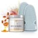 Lowell body peeling set with peeling glove - skin peeling 500g hammam peeling glove for body and face - body scrub - honey & almond honey almond gray/gray