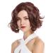 WIG ME UP YZF-4372-33 Women's Short Bob Wig - Mahogany Reddish Brown Wavy Middle Parting - Buy Online on GoSupps.com