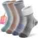 Anlisim merino hiking socks for children girls boys wool socks thick thermosocks warm sports socks trekking winter socks children's socks 4 couples 34-38 green/orange/blue/gray