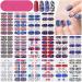 Dunzy 16 Sheets 4th of July Independence Day Nail Stickers Patriotic Strip Full Wraps Self-Adhesive Nail Polish Stickers Wraps Decals Tips with Nail File  Nail Art Stencil Strips Manicure Accessories