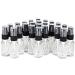 Vivaplex 24 Clear 15 ml (1/2 oz) Glass Bottles with Black Fine Mist Sprayer's