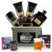 MASTER BEAR Ammo Can Gift Set For Men | Birthday Fathers Day Gifts From Wife Son Daughter for Husband Dad | Glass Mug Wristband Sandalwood Amber - Bath Body Wash Body Lotion Facial Scrub mor