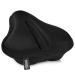 Bikeroo Bike Seat Cushion - Padded Gel Bike Seat Cover, Compatible with Peloton, Adjustable for Men & Womens Comfort on Stationary Exercise, Mountain and Road Bicycle Seats Black Large