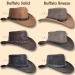 Oztrala Buffalo Leather Outback Hat | Cowboy Style for Men, Women, and Kids | Jacaru Black/Brown/Tan | Size 7 3/8 - Buy Online on GoSupps.com