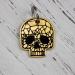 Dog stamps with engraving personalized skull design animal brand spirit skull custom name brand double -sided engraving for dogs and cats funny & cool animal name tags for collar (gold)
