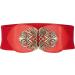 BlackButterfly 3 Inch Wide Waspie Elastic Vintage Buckle Waist Belt 14-16 Red