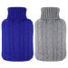 2 Pieces Hot Water Bottle Cover Soft Cover Only Knitted Hot Water Bottle Sweater for Hot Compress and Cold Therapy, Ideal for Menstrual Cramps, Neck and Shoulder Pain Relief Royalblue, Grey 2000 ml