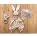 Mikito Organic Cotton Newborn Gifts Box - Unisex Baby Gift Set with Muslin Lovey, Bandana Bib, Teether, Birth Announcement Sign - Beige - Buy Online on GoSupps.com