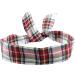 Wire Headband Head Wrap White Tartan