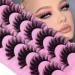 JIMIRE Cat Eye Lashes Faux Mink Eyelashes Fluffy 18MM Volume Mink Lashes Natura Look Like Eyelash Extensions Wispy Full False Eyelashes Strip Lashes 7 Pairs Pack G