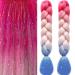 Ombre Braiding Hair 2pack Kanekalon Hair Braids Extension (Pink & Blue)
