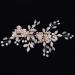 Wedding Hair Clip Fanvoes Hair Accessories Pieces for Brides Bridal Rose Gold Vintage Headpiece Comb Barrette Hair Decorations Jewelry Handmade Flower Rhinestone Crystal for Women Girls Bridesmaid
