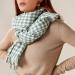HANXIULIN Women's Warm Triangle Scarf - Black & Green Long Triangle Scarves with Buttons | One Size - Perfect for All Seasons - Buy Online on GoSupps.com