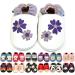 MiniFeet Premium Soft Leather Baby Shoes - BUY 4 PAIRS & GET 1 OF THEM FOR FREE ! - Toddler Shoes - 0-6 Months to 4-5 Years 6-12 Months Violet Flowers