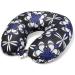 Cloudz Patterned Microbead Travel Neck Pillow - Black Purple & White Floral | Best for Comfort & Support - Buy Online on GoSupps.com