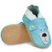 Baby Shoes with Soft Sole - Baby Girl Shoes - Baby Boy Shoes - Leather Toddler Shoes - Baby Walking Shoes 0-6 Months Blue Bear