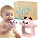 Teethers for Babies 0-6 Months - Panda Never Drop Teething Mittens - Nipple Like Baby Teether & Infant Toy - Teething Toys for Babies 6-12 Months Motor Skill  Gum & Teeth Development (Pink)