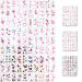 YUNAI 90 Sheets Temporary Tattoos for Women Girls  Pink 3D Flowers Roses Butterflies and Multi-Colored Mixed Style Temp Tattoo Stickers Body Art on Finger Neck Arm  Realistic Watercolor Floral Fake Tattoos 5