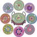 Billbotk Diamond Painting Coasters Kit  8 Pieces Mandala with Holder  DIY Art for Beginners  Kids Mandala Style A