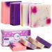 360Feel Floral 4 large Soap bar - Flower scents Lavender Lilac Hydrangea - Anniversary Wedding Gift Set - Handmade Natural Organic with Essential Oil Pink 5 Ounce (Pack of 4)