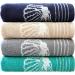 Dyckhoff Seashell Terry Cloth Set | Navy Cotton Towels - 2 Bath (70x140 cm) & 4 Hand Towels (50x100 cm) | Premium Quality eCommerce Shipping Worldwide - Buy Online on GoSupps.com