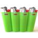 Bic Lime Green Classic Full Size Lighters New Lot of 4