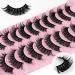 KOKAY False Eyelashes Fluffy Russian Strip Lashes 10 Pairs Natural Curly Fake Mink Lashes 3D Effect Lightweight Sweat-proof Reusable Eye Lashes for Every Type of Face Gift for Her (A-18MM)
