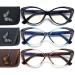 EYEURL 3 Pack Cat Eye Reading Glasses for Women Blue Light Blocking Readers with Spring Hinges Plastic Computer Glasses Rhinestone Coating Eyeglasses Anti Scratch Lens + 2.50 Black/Blue/Brown Black/Blue/Brown 2.5 x