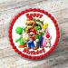 Mario Style Theme Pre Cut Edible Icing Cake Topper 8 Inch Round Cake Decoration