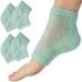 Chiroplax Vented Moisturizing Heel Socks Gel Lining Spa Sleeve Toeless Socks to Heal Protect Treat Dry Cracked Heels  2 Pairs (Mint)