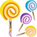 4 Colorful Bathing Sponges Set - Extra Long Shower Sponges for Kids & Adults - Ideal for Back Cleaning - Ice & Lollipop Designs - Buy Online on GoSupps.com