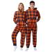 FOCO NFL Team Logo Pajamas One Piece Onsie Denver Broncos Medium Plaid